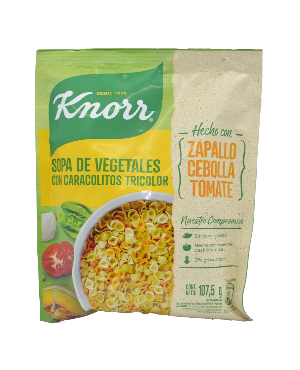 Sopa Knorr De Vegetales con Caracolitos Tricolor